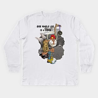 Saint Christopher. Our whole life is a road Kids Long Sleeve T-Shirt